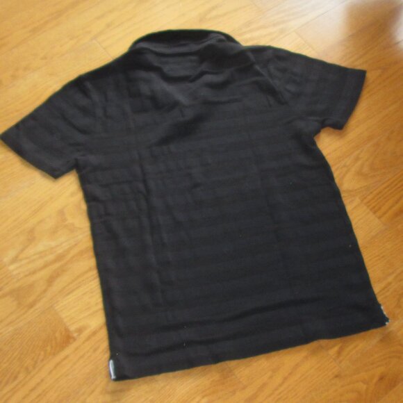 Men's Club Monaco 100% Cotton Black Striped Polo Shirt Size XS - Picture 2 of 4